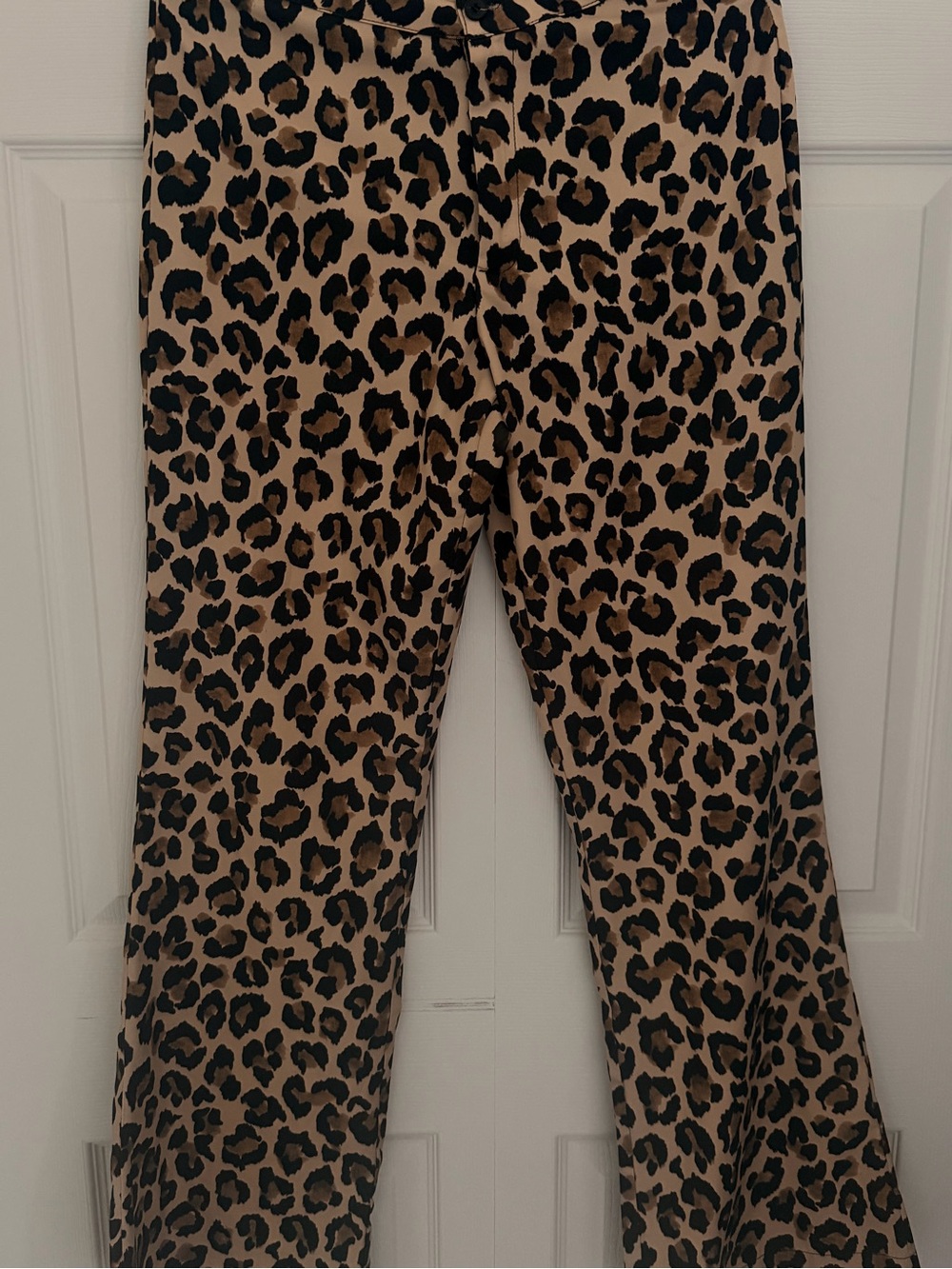 Women's Leopard Print Stretch Jeans Leggings - Tan & Black